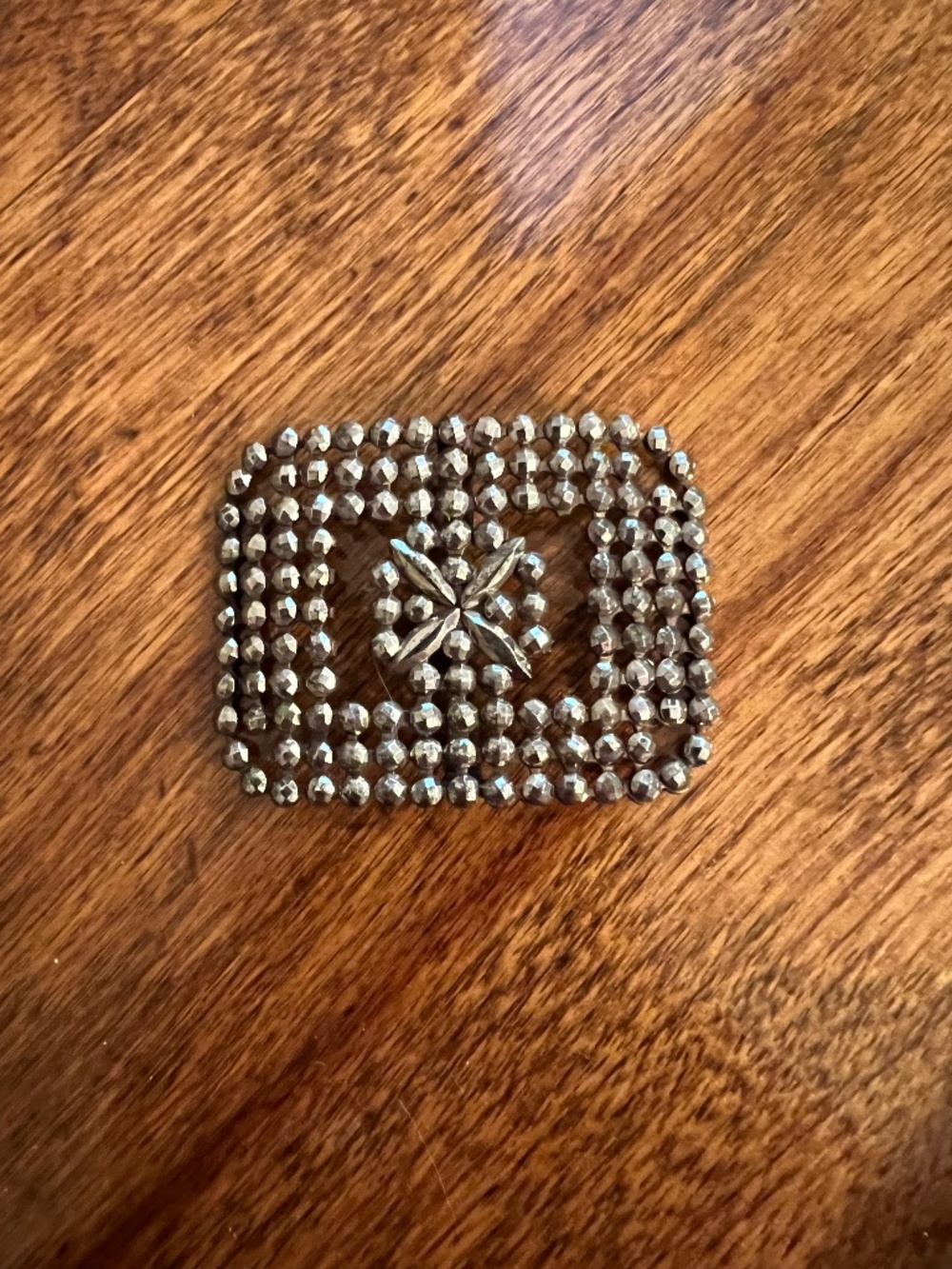 Made in France Vintage Scarf Shoe Buckle Cut Steel Beads